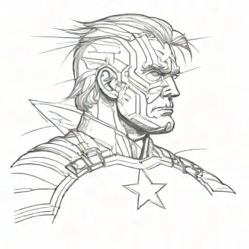 Donald trump as captain america tattoo design idea