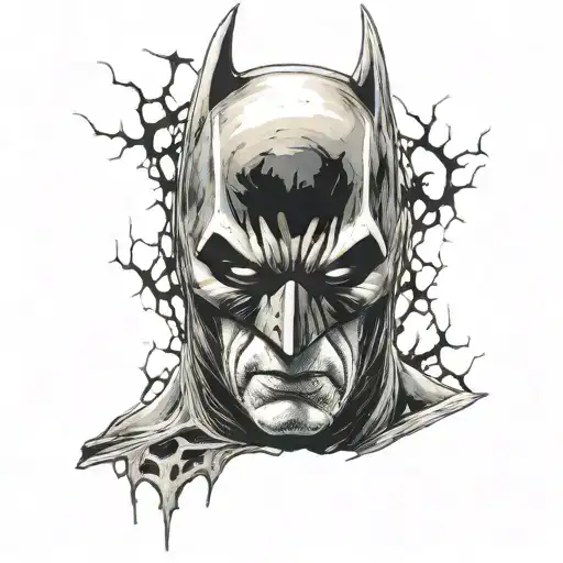 batman wearing Michael Myers mask tattoo design idea