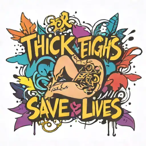thick thighs save lives tattoo design idea