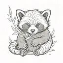 red panda causing chaos tattoo design idea