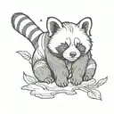 red panda causing chaos tattoo design idea
