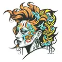 crazy redhead tattoo design idea