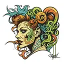 crazy redhead tattoo design idea