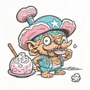 tony chopper eating cotton candy tattoo design idea