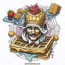 waffle man tattoo design idea