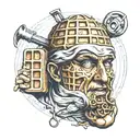 waffle man tattoo design idea