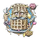 waffle man tattoo design idea