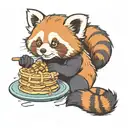 red panda making waffles tattoo design idea