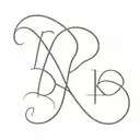 simple KP INITIALS tattoo design idea