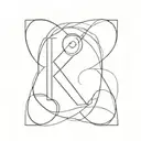 simple KP INITIALS tattoo design idea