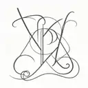 simple KP INITIALS tattoo design idea