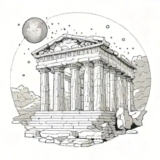 minimal, galaxies, ancient Greece  tattoo design idea