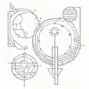 minimal line tatoo inspired from the galaxy, human and ancient Greece   tattoo design idea