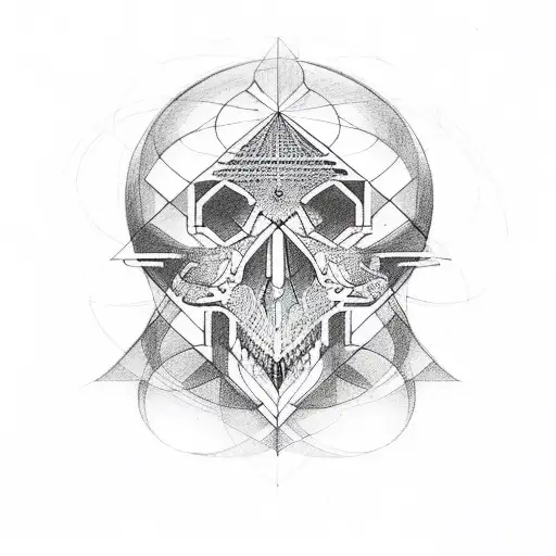 sacred geometry rams skull tattoo design idea