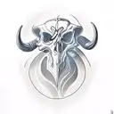 rams skull filled in with geometry  tattoo design idea