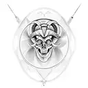 rams skull filled in with geometry  tattoo design idea