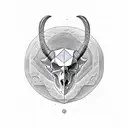 rams skull filled in with geometry  tattoo design idea