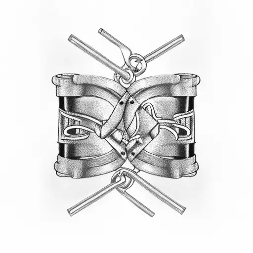 handcuffs with guns tattoo design idea