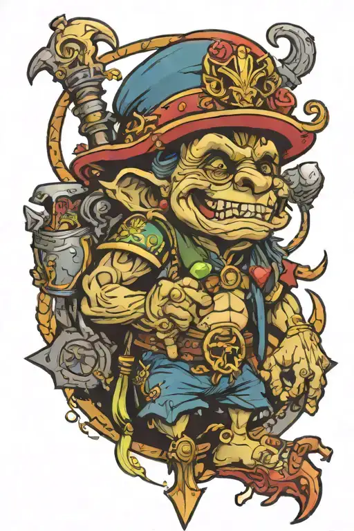 treasure troll tattoo design idea