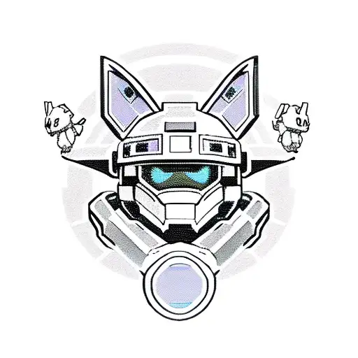 pokemon Cubone wearing halo master chief helmet tattoo design idea