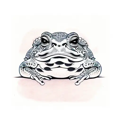 japanese wanderinf toad tattoo design idea