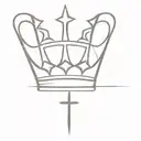 cross crown tattoo design idea