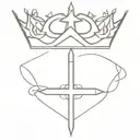 cross crown tattoo design idea