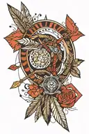 native American arrow tattoo design idea