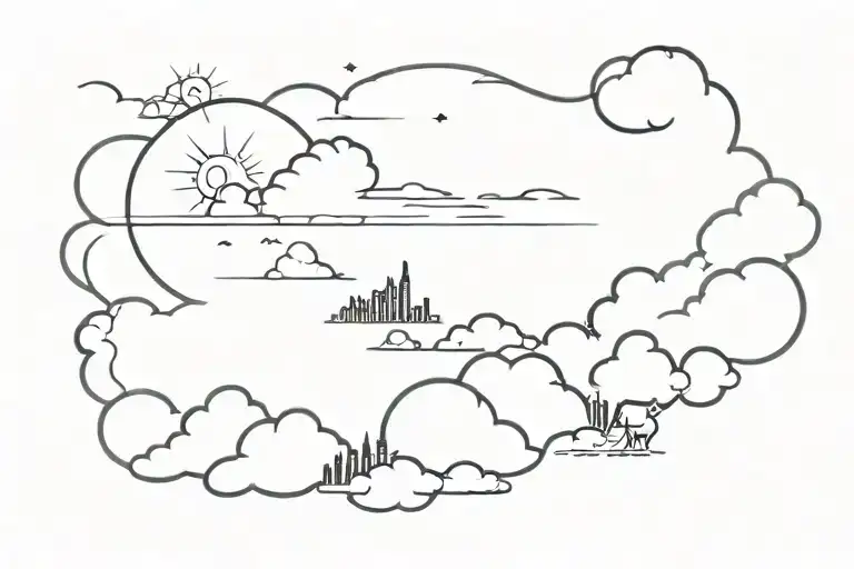 i am with you always sunny above the clouds tattoo design idea