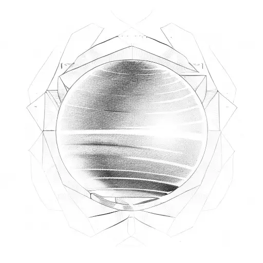 Saturn disco ball tattoo design idea