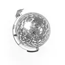 palm holding a mirror ball tattoo design idea