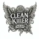 Clean Killer text tattoo design idea