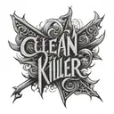 Clean Killer text tattoo design idea