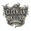 Clean Killer text tattoo design idea