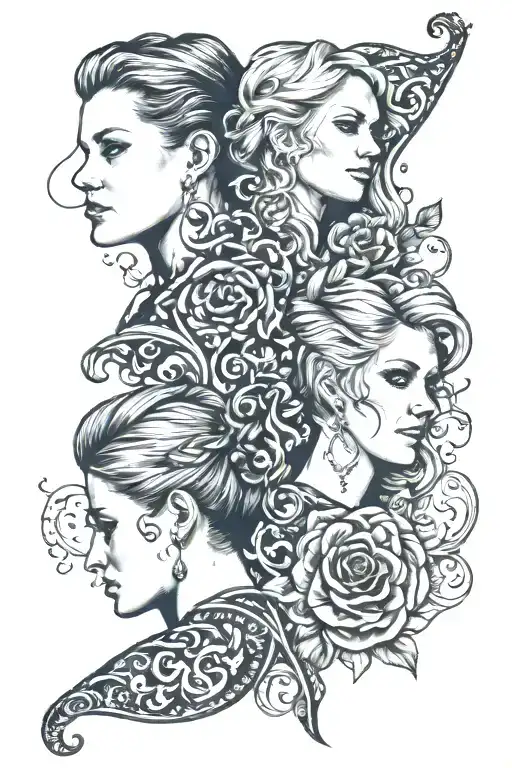 Tye Sean Trenton Emily Dixie chicks tattoo design idea