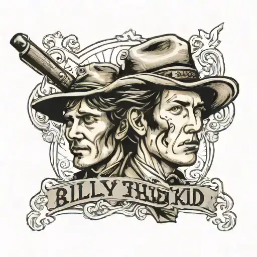 billy the kid 1881 pals  tattoo design idea