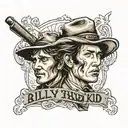 billy the kid 1881 pals  tattoo design idea