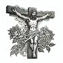 Jesus and crucifix   tattoo design idea