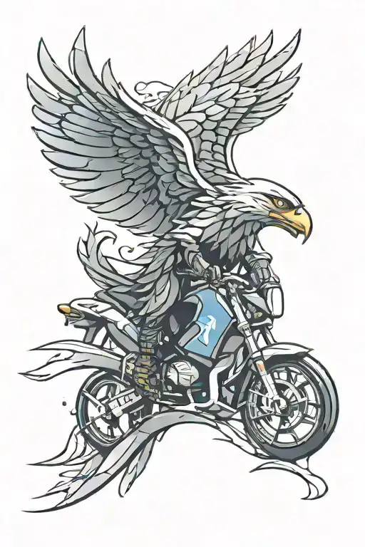 number 34, bmw logo, eagle wings tattoo design idea