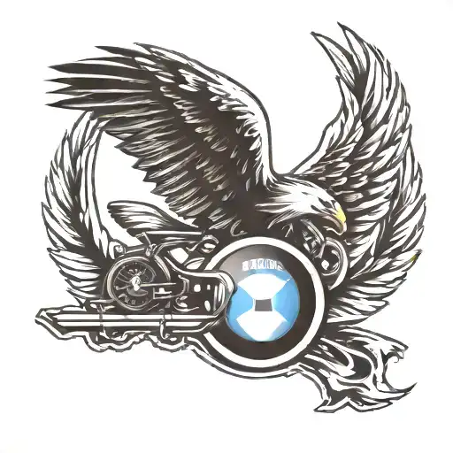 34, bmw logo, eagle wings tattoo design idea