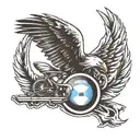 34, bmw logo, eagle wings tattoo design idea