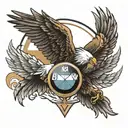 34, bmw logo, eagle wings tattoo design idea