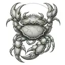 crab with moon intertwined tattoo design idea