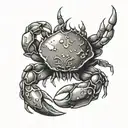 crab with moon intertwined tattoo design idea