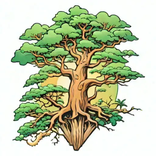 Baobab tree tattoo design idea