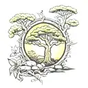 Baobab tree tattoo design idea