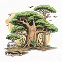 Baobab tree tattoo design idea