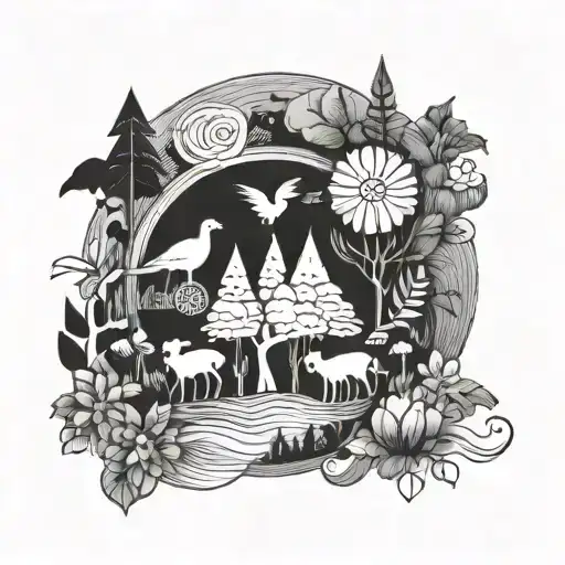 Incorporate symbols of family and coopering into a cohesive tattoo design tattoo design idea