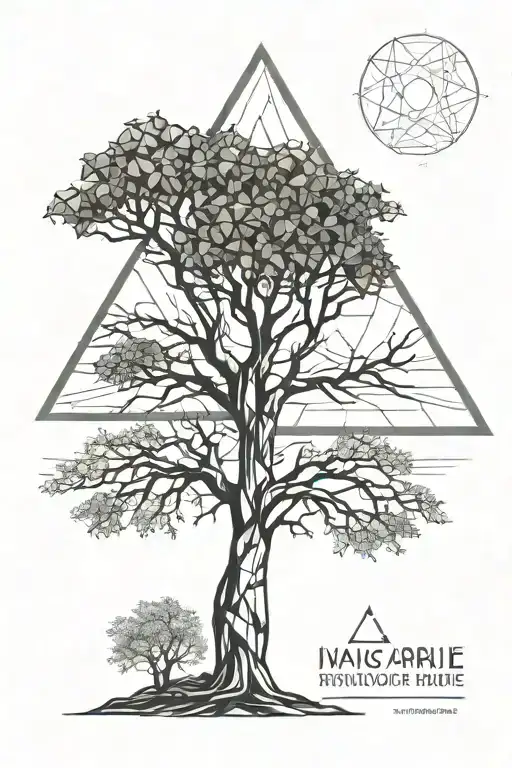 tree with triangle base  tattoo design idea