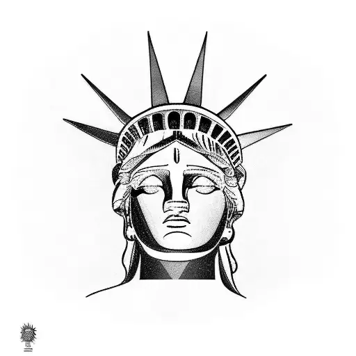 Statue of Liberty and lady Justice combined  tattoo design idea